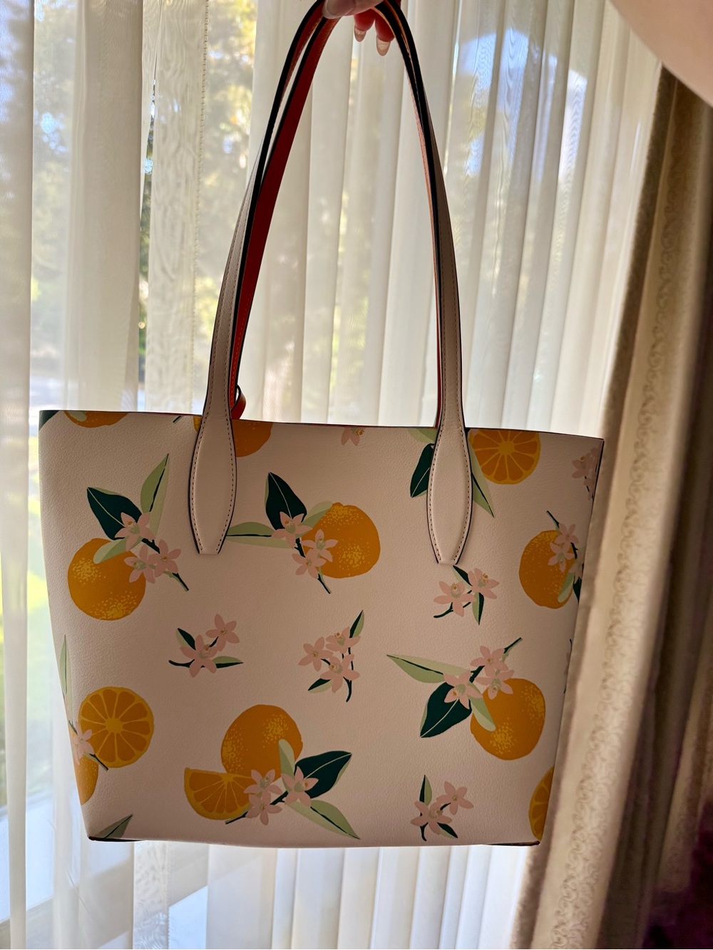 Kate Spade Citrus Blossom Tote Bag - White/Orange - Picture 3 of 9